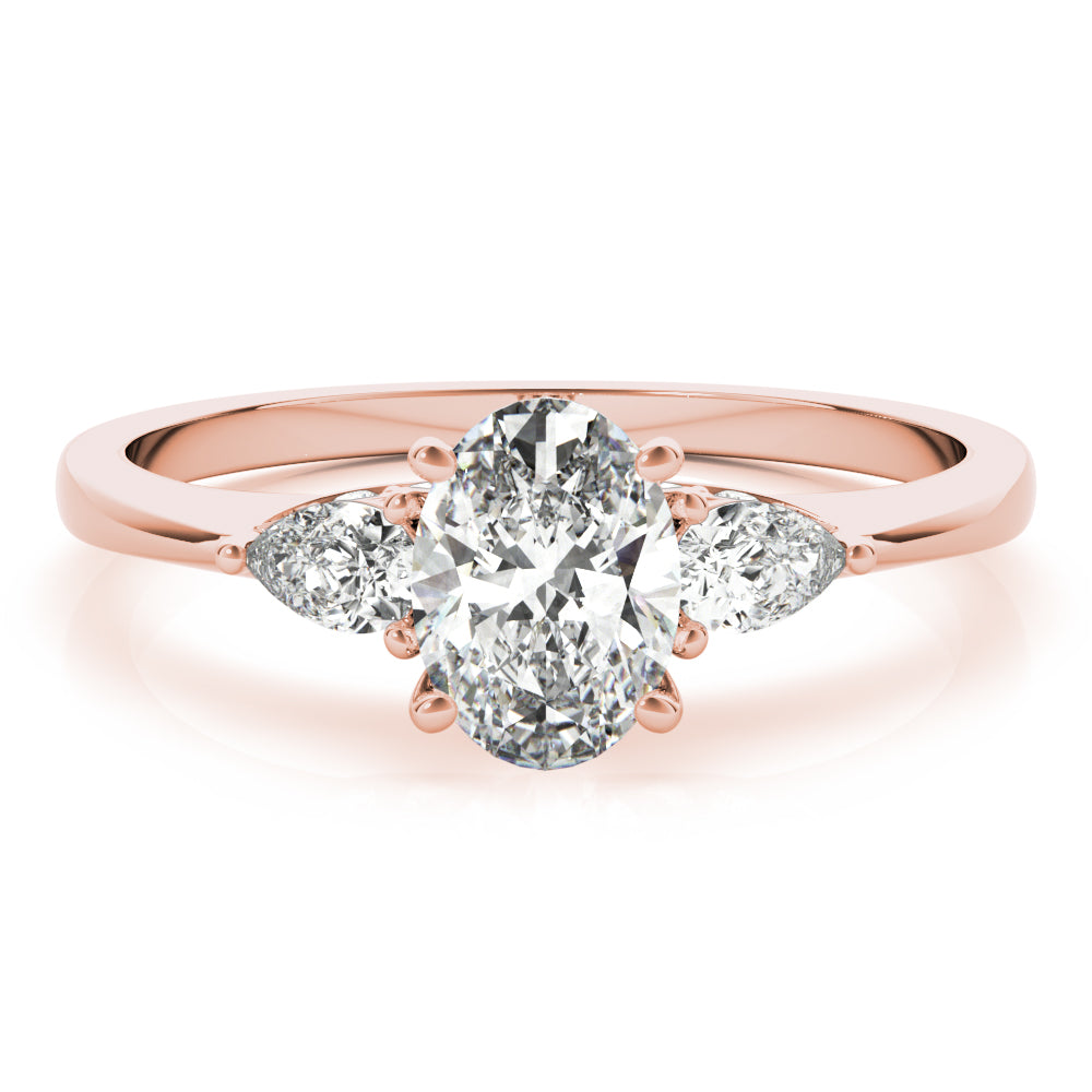 Vintage-Inspired Fashion Rings Shape Oval Diamond Engagement Ring — 9K/18K Gold & Platinum