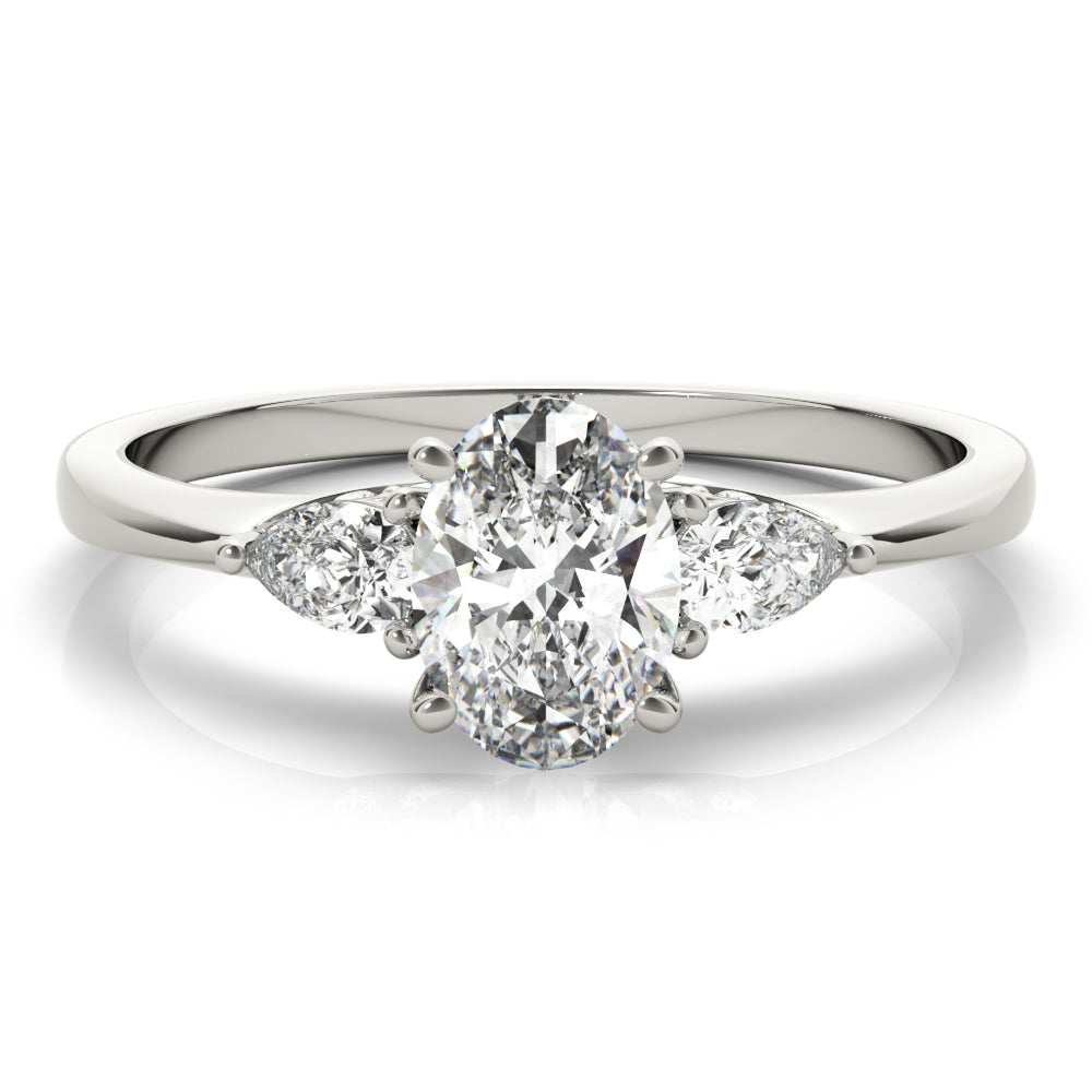 Vintage-Inspired Fashion Rings Shape Oval Diamond Engagement Ring — 9K/18K Gold & Platinum
