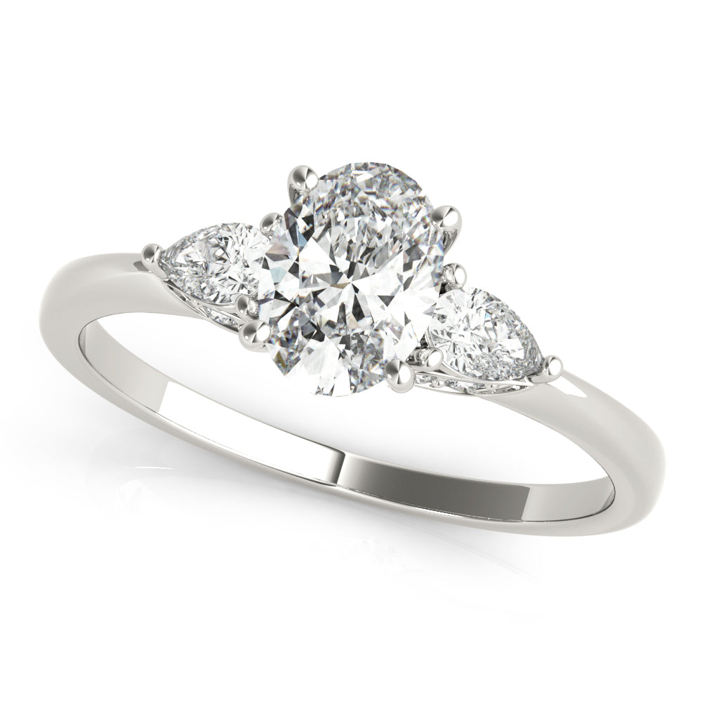 Vintage-Inspired Fashion Rings Shape Oval Diamond Engagement Ring — 9K/18K Gold & Platinum