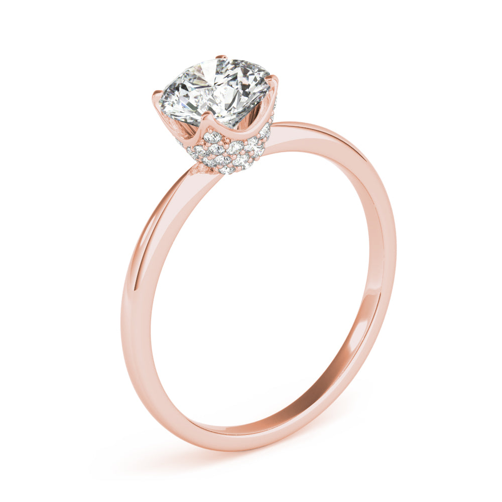 Heirloom Center Round Diamond Engagement Ring — 9K/18K Gold & Platinum