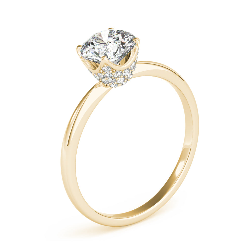 Heirloom Center Round Diamond Engagement Ring — 9K/18K Gold & Platinum