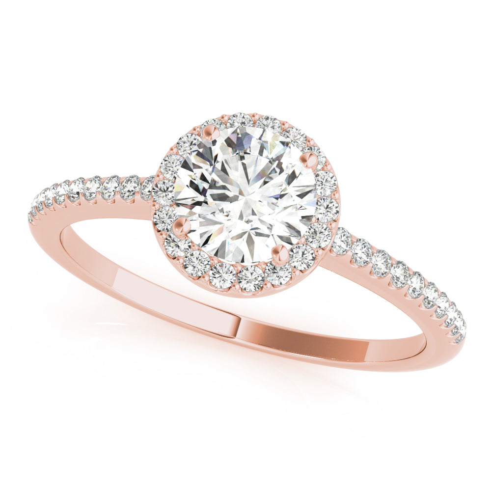 Luxe Halo Ring Round Diamond Engagement Ring — 9K/18K Gold & Platinum