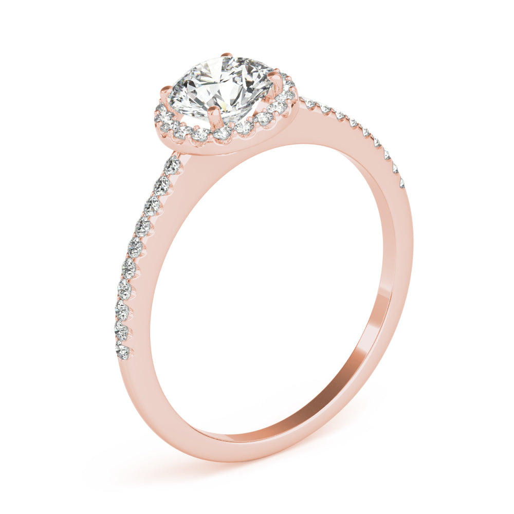Luxe Halo Ring Round Diamond Engagement Ring — 9K/18K Gold & Platinum