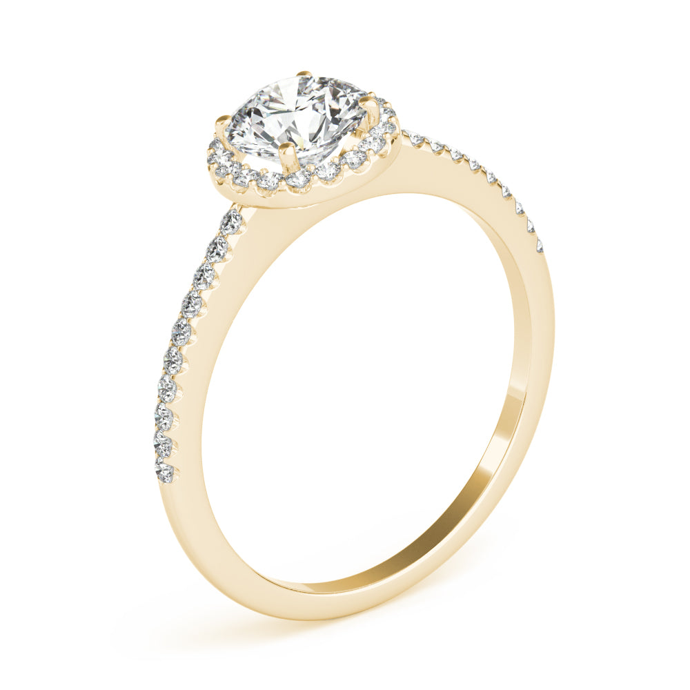 Luxe Halo Ring Round Diamond Engagement Ring — 9K/18K Gold & Platinum