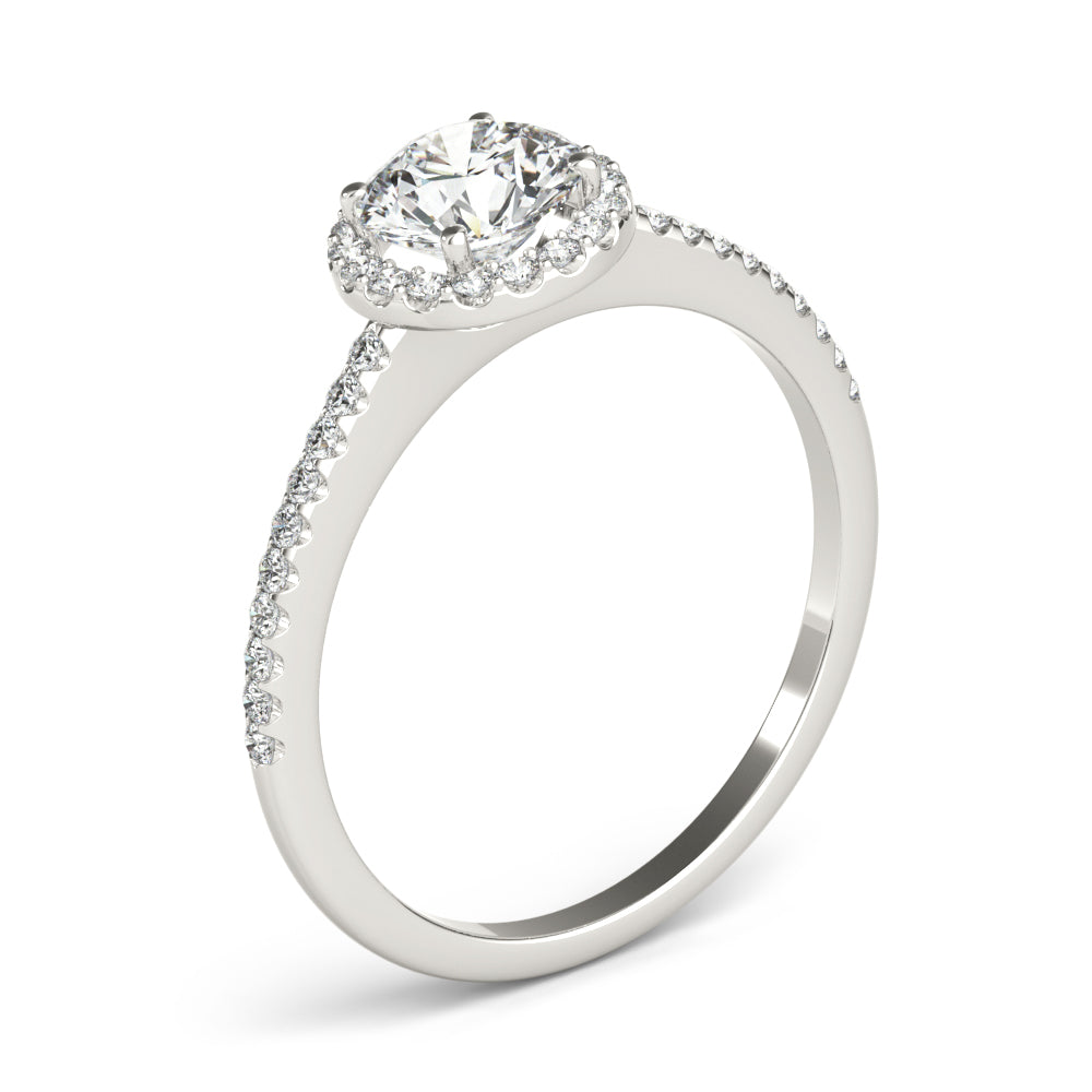 Luxe Halo Ring Round Diamond Engagement Ring — 9K/18K Gold & Platinum