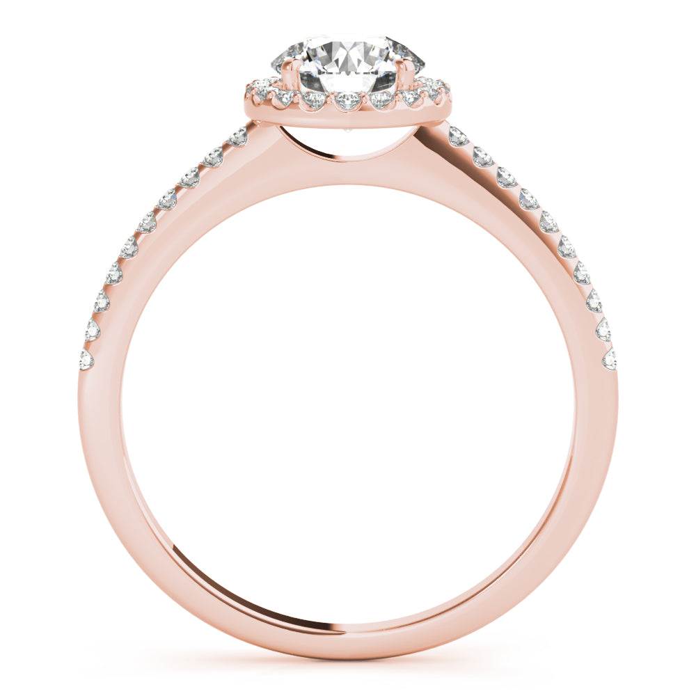 Luxe Halo Ring Round Diamond Engagement Ring — 9K/18K Gold & Platinum
