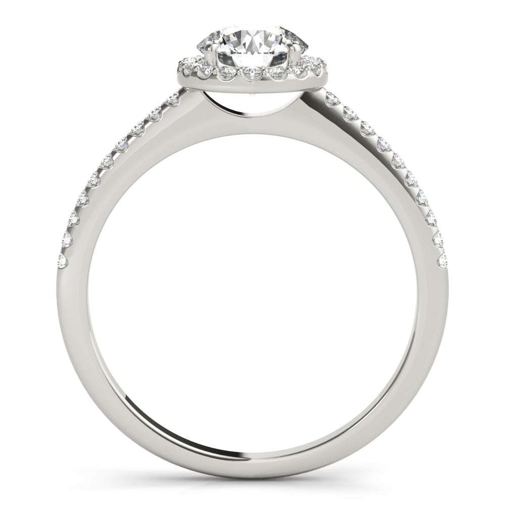 Luxe Halo Ring Round Diamond Engagement Ring — 9K/18K Gold & Platinum