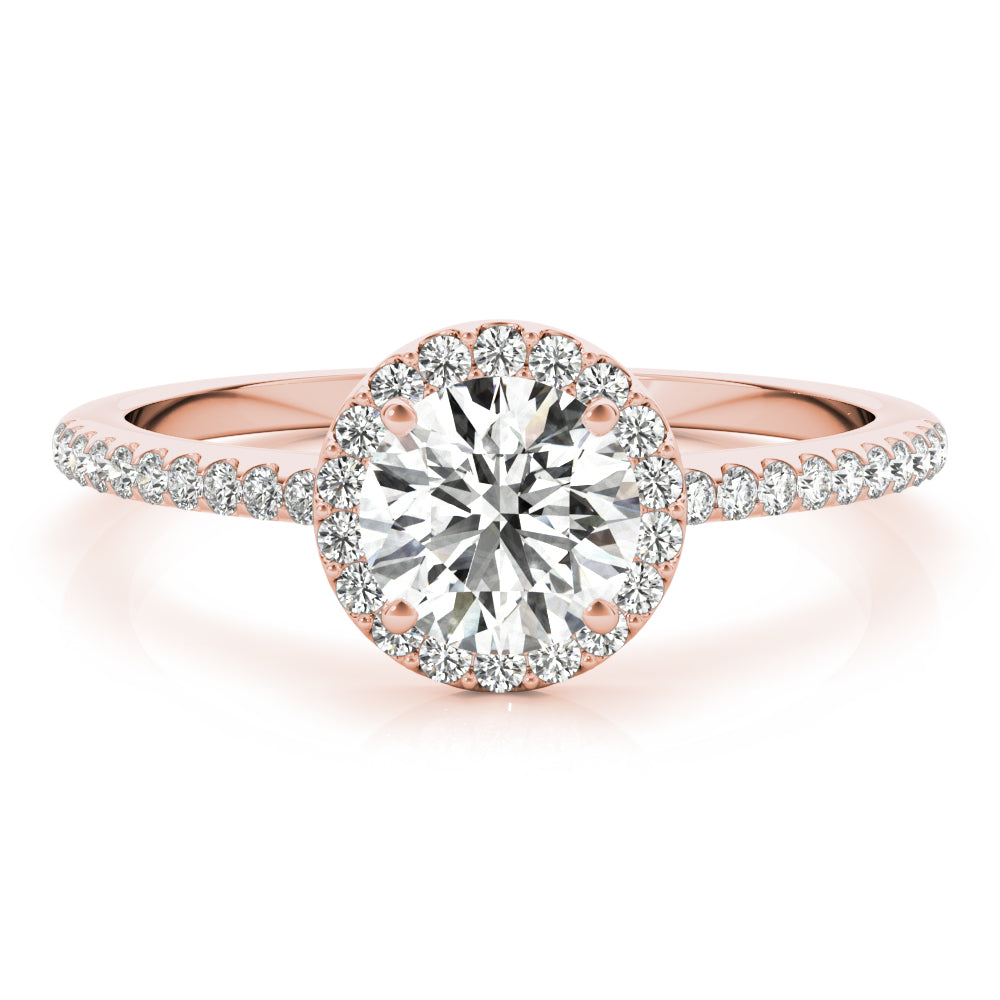 Luxe Halo Ring Round Diamond Engagement Ring — 9K/18K Gold & Platinum