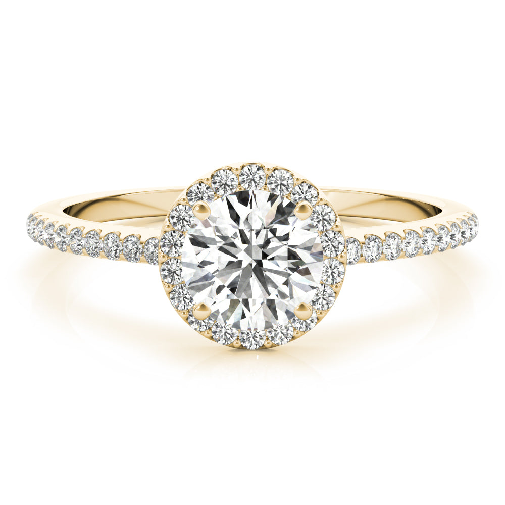Luxe Halo Ring Round Diamond Engagement Ring — 9K/18K Gold & Platinum