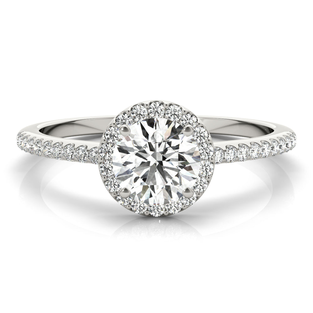 Luxe Halo Ring Round Diamond Engagement Ring — 9K/18K Gold & Platinum