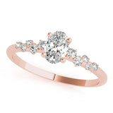 Regal Fashion Rings Oval Diamond Engagement Ring — 9K/18K Gold & Platinum