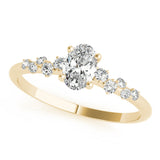 Regal Fashion Rings Oval Diamond Engagement Ring — 9K/18K Gold & Platinum