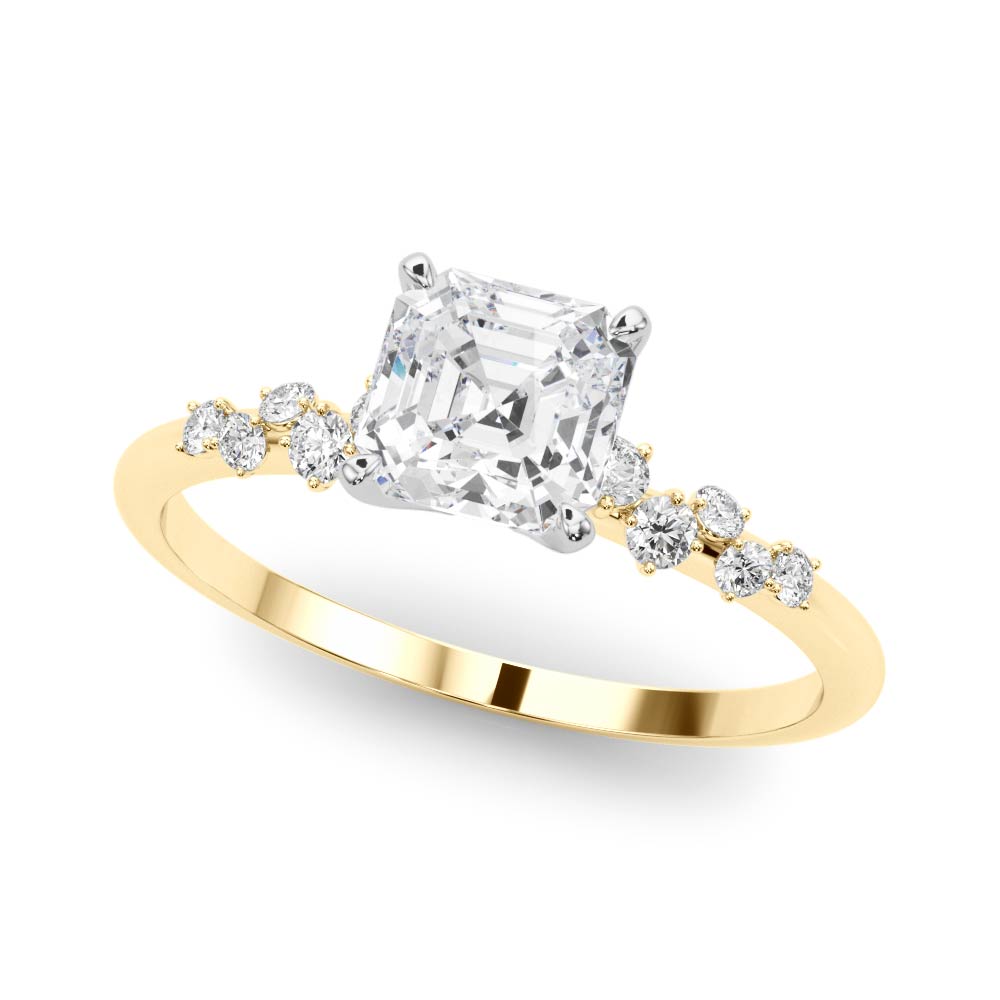 Regal Fashion Rings Oval Diamond Engagement Ring — 9K/18K Gold & Platinum