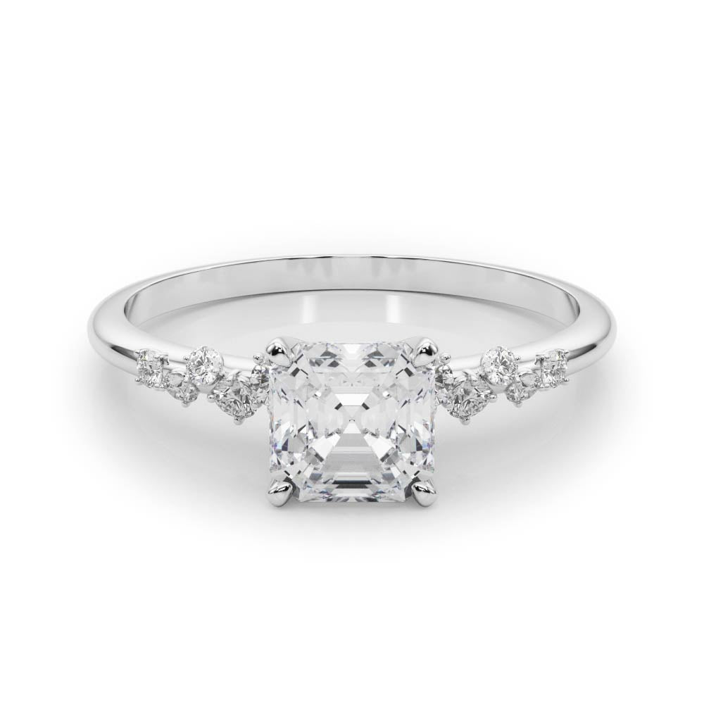 Regal Fashion Rings Oval Diamond Engagement Ring — 9K/18K Gold & Platinum