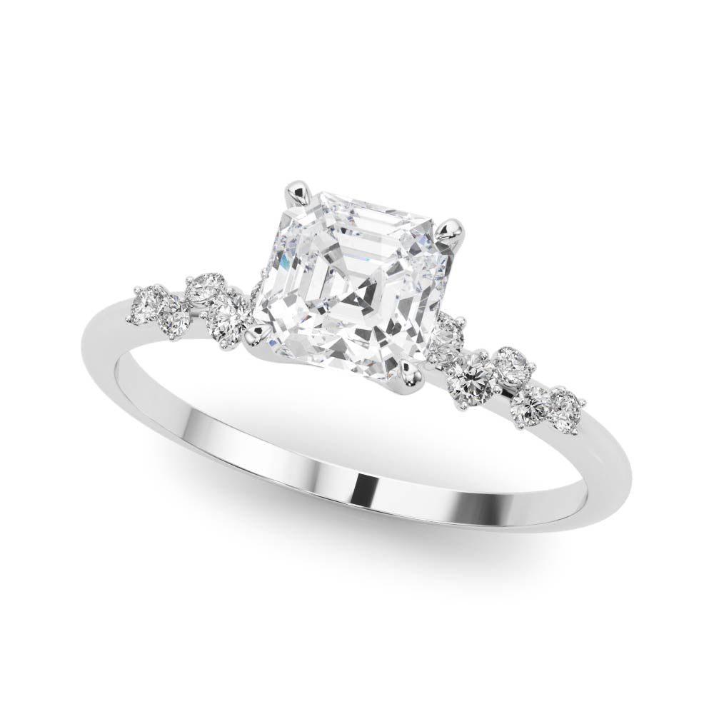 Regal Fashion Rings Oval Diamond Engagement Ring — 9K/18K Gold & Platinum
