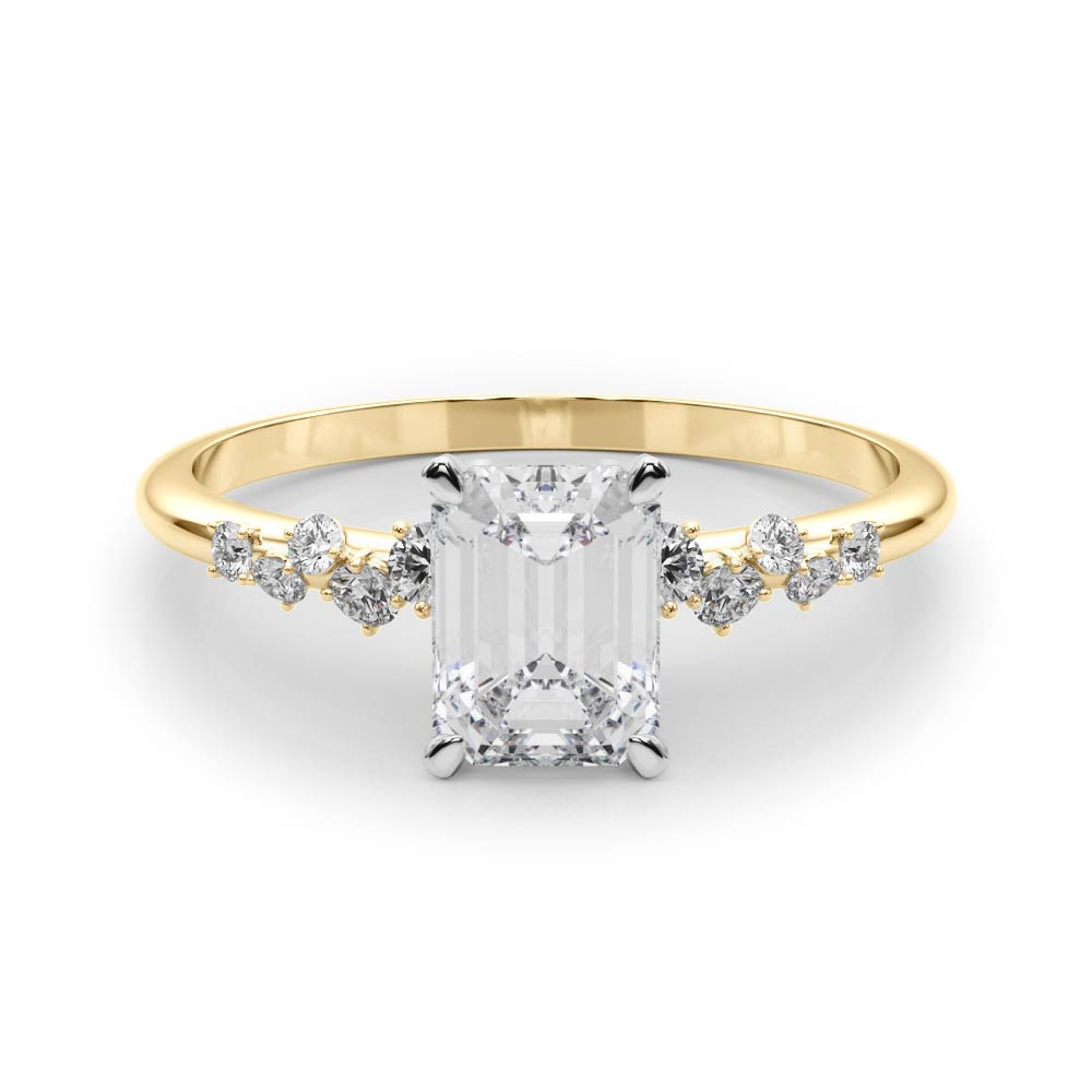Regal Fashion Rings Oval Diamond Engagement Ring — 9K/18K Gold & Platinum