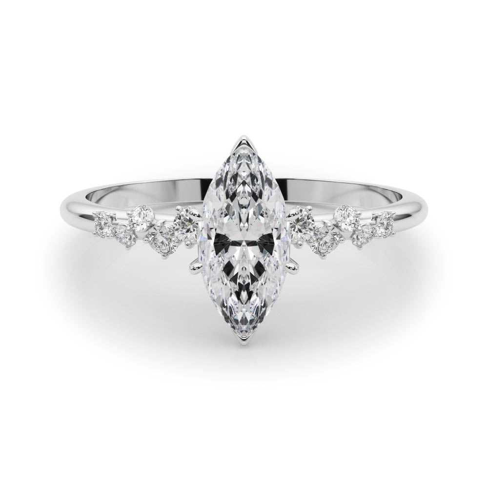 Regal Fashion Rings Oval Diamond Engagement Ring — 9K/18K Gold & Platinum