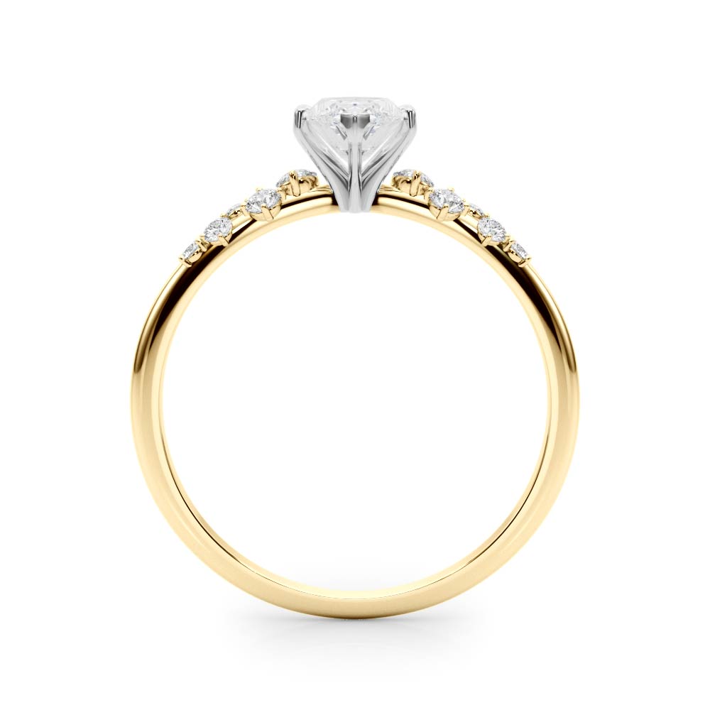 Regal Fashion Rings Oval Diamond Engagement Ring — 9K/18K Gold & Platinum