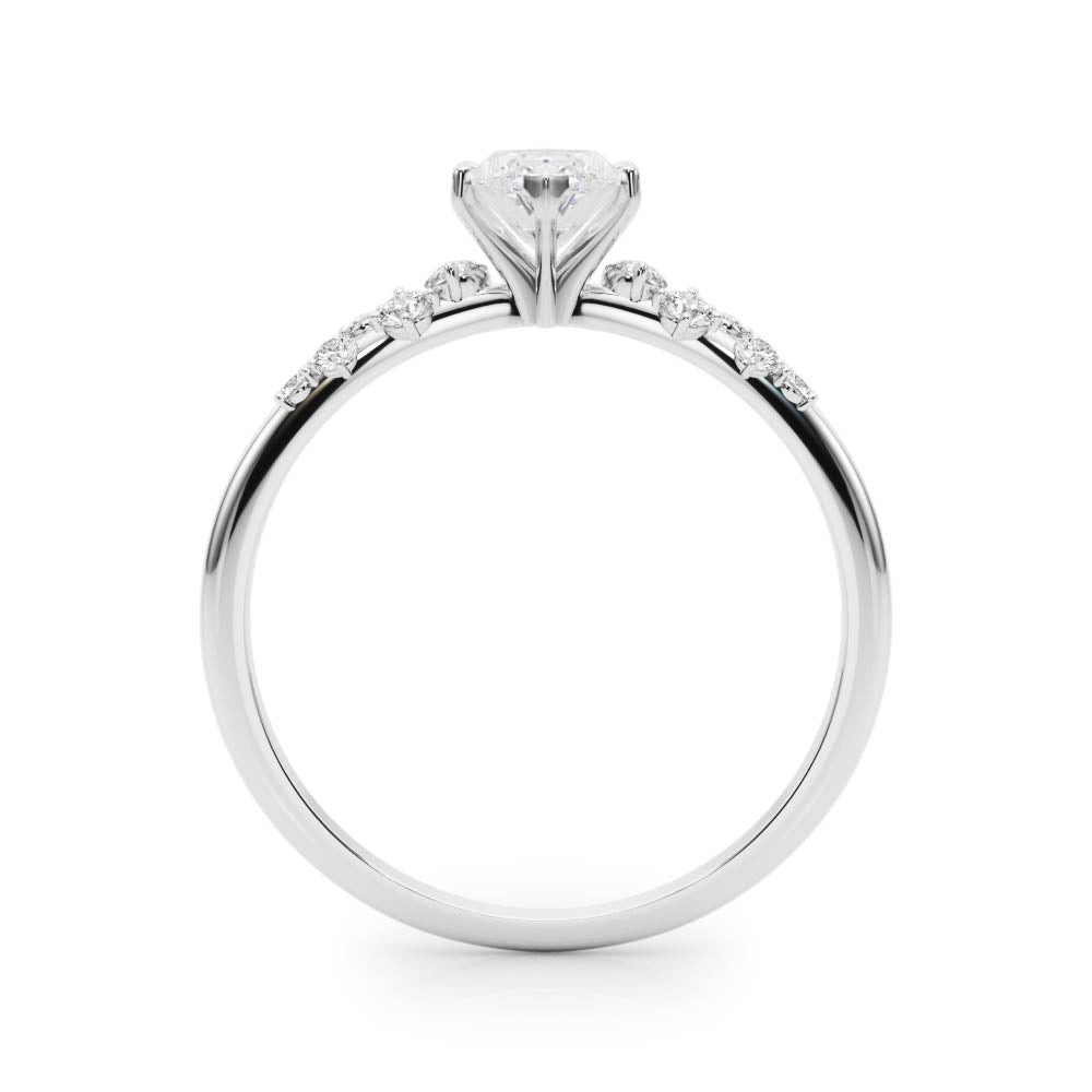 Regal Fashion Rings Oval Diamond Engagement Ring — 9K/18K Gold & Platinum