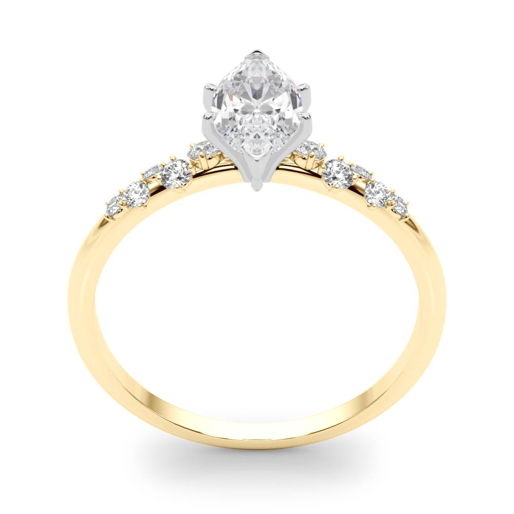 Regal Fashion Rings Oval Diamond Engagement Ring — 9K/18K Gold & Platinum