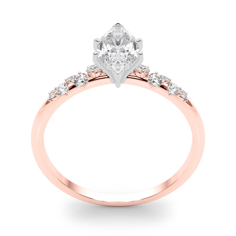 Regal Fashion Rings Oval Diamond Engagement Ring — 9K/18K Gold & Platinum