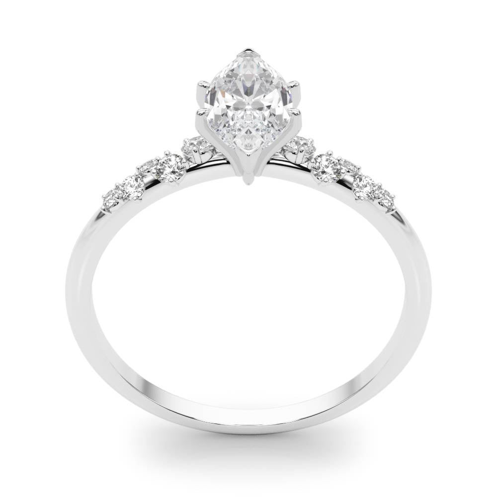 Regal Fashion Rings Oval Diamond Engagement Ring — 9K/18K Gold & Platinum