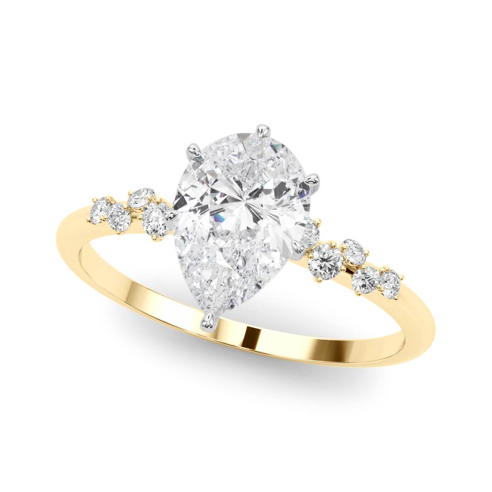 Regal Fashion Rings Oval Diamond Engagement Ring — 9K/18K Gold & Platinum