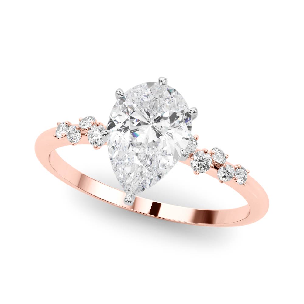 Regal Fashion Rings Oval Diamond Engagement Ring — 9K/18K Gold & Platinum