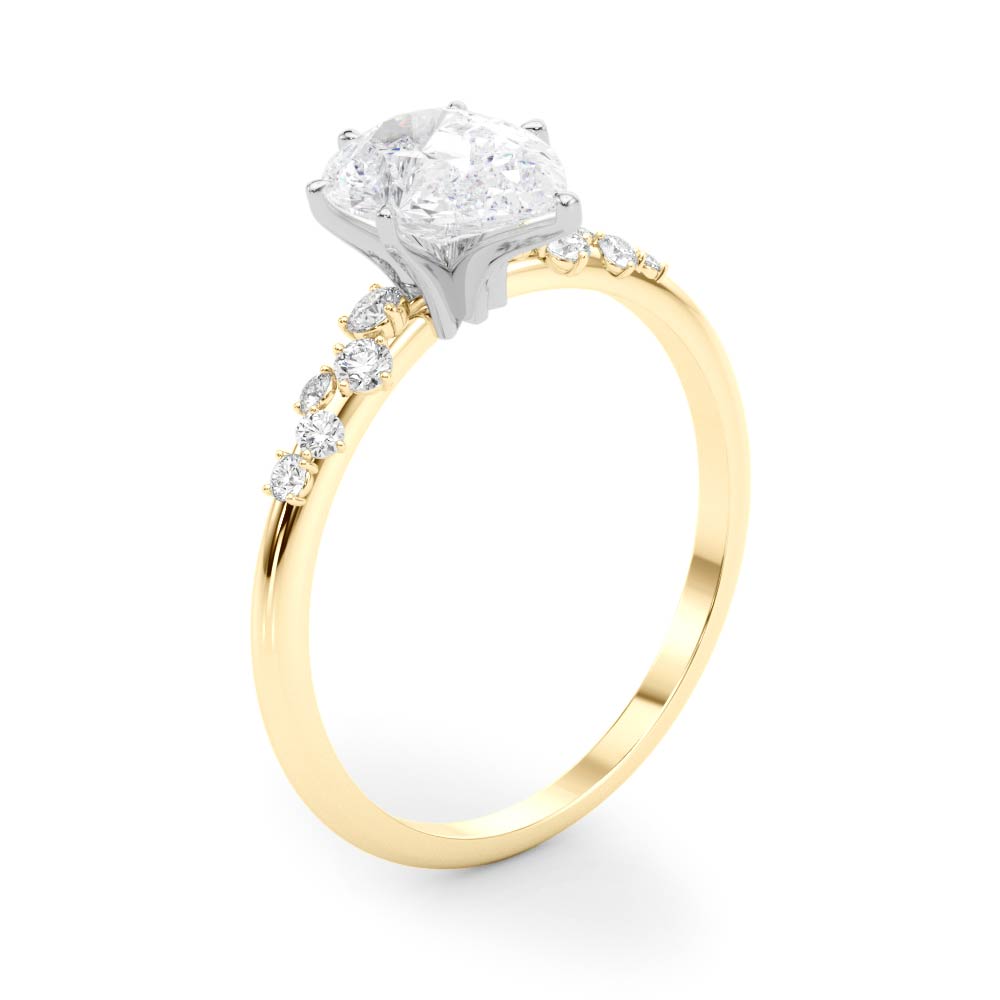 Regal Fashion Rings Oval Diamond Engagement Ring — 9K/18K Gold & Platinum