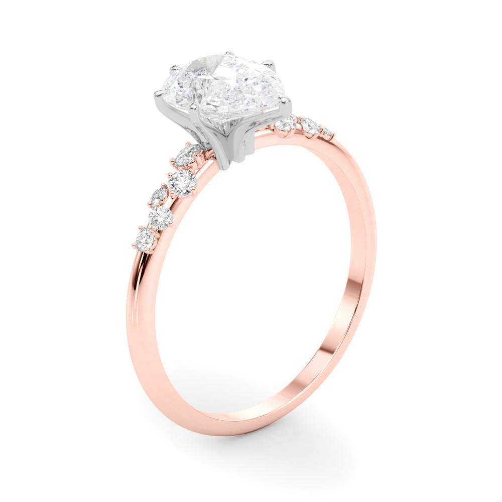 Regal Fashion Rings Oval Diamond Engagement Ring — 9K/18K Gold & Platinum