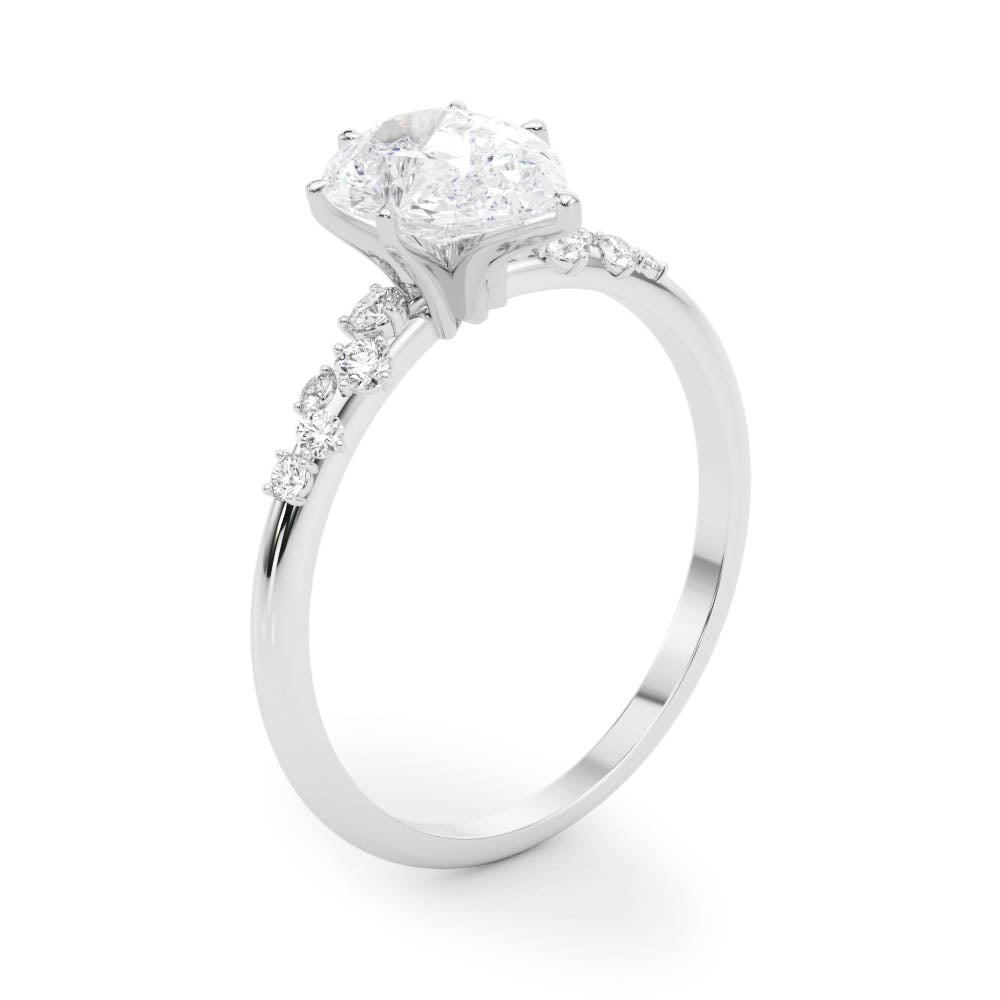 Regal Fashion Rings Oval Diamond Engagement Ring — 9K/18K Gold & Platinum