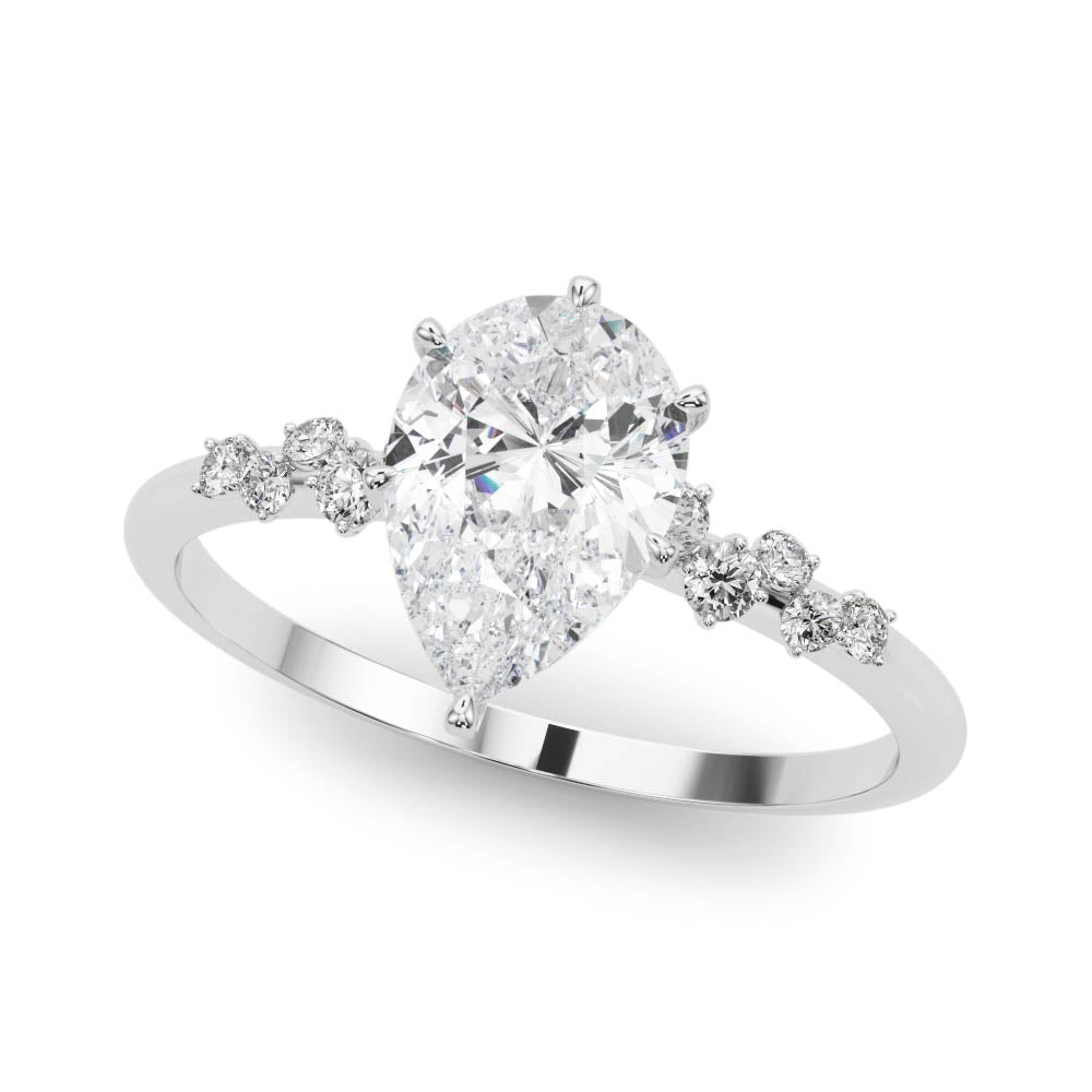 Regal Fashion Rings Oval Diamond Engagement Ring — 9K/18K Gold & Platinum