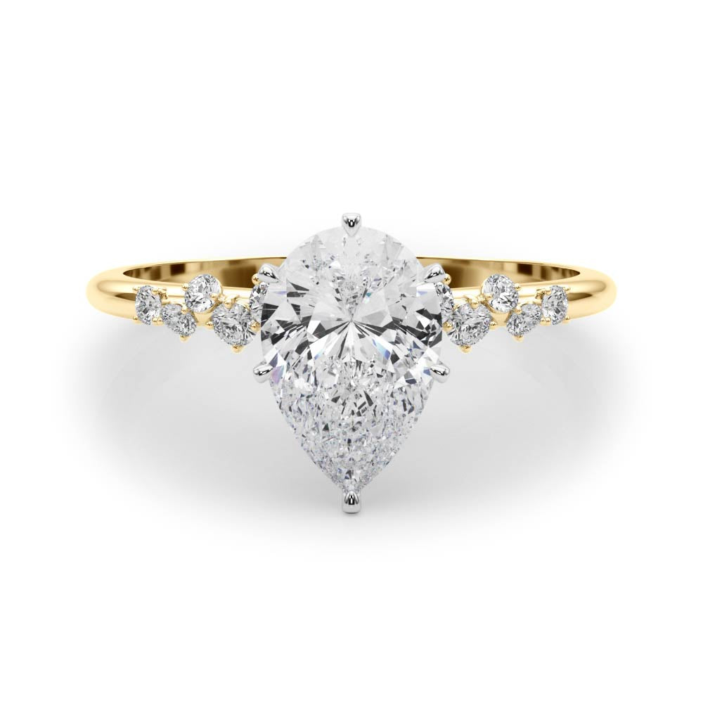 Regal Fashion Rings Oval Diamond Engagement Ring — 9K/18K Gold & Platinum