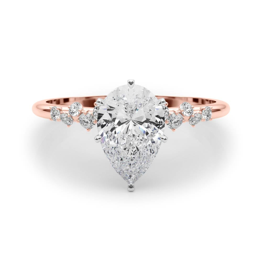 Regal Fashion Rings Oval Diamond Engagement Ring — 9K/18K Gold & Platinum
