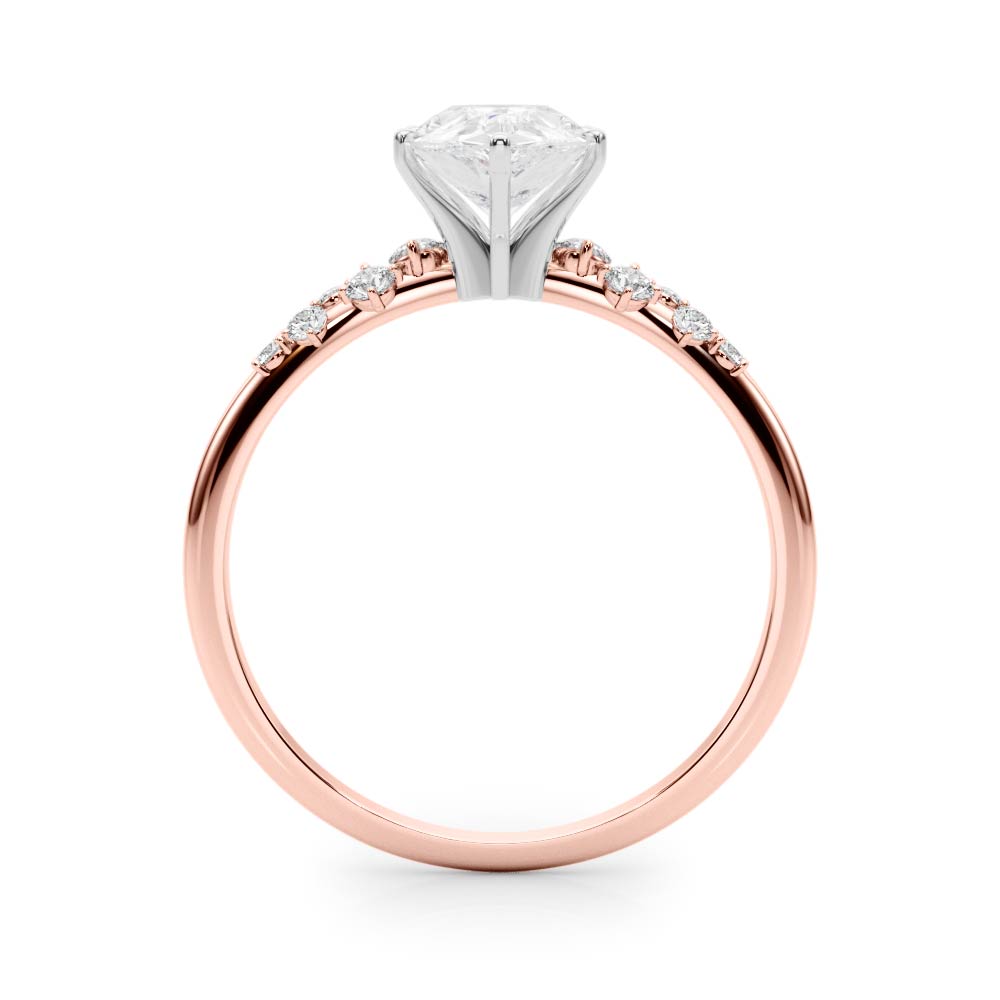 Regal Fashion Rings Oval Diamond Engagement Ring — 9K/18K Gold & Platinum