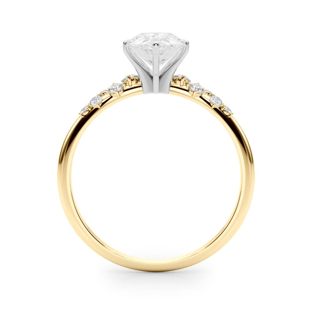 Regal Fashion Rings Oval Diamond Engagement Ring — 9K/18K Gold & Platinum