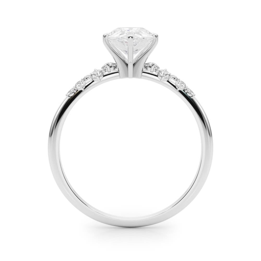 Regal Fashion Rings Oval Diamond Engagement Ring — 9K/18K Gold & Platinum
