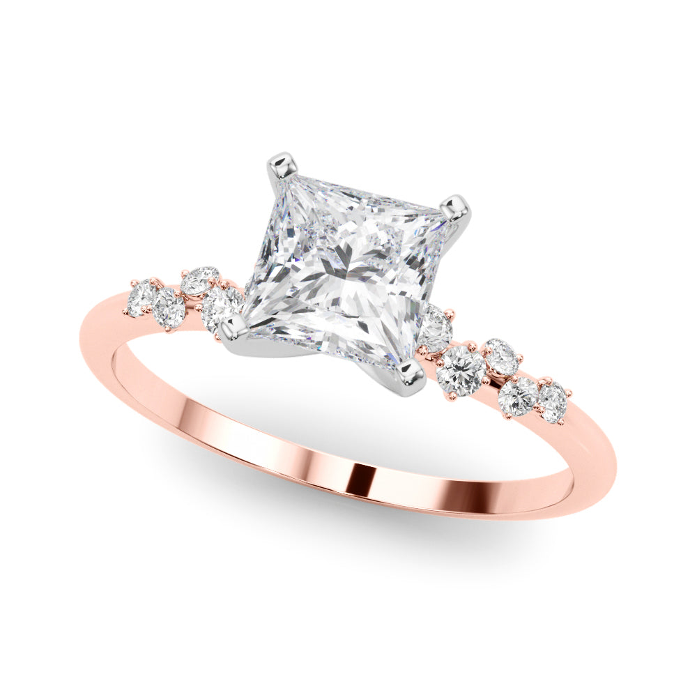 Regal Fashion Rings Oval Diamond Engagement Ring — 9K/18K Gold & Platinum