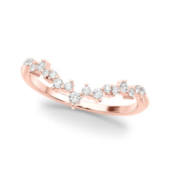 Chevron Cluster Half Eternity Ring in Gold & Platinum