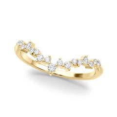 Chevron Cluster Half Eternity Ring in Gold & Platinum