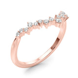 Chevron Cluster Half Eternity Ring in Gold & Platinum