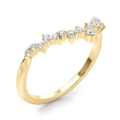 Chevron Cluster Half Eternity Ring in Gold & Platinum