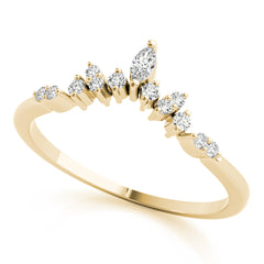 Chevron Marquise Half Eternity Ring in Gold & Platinum