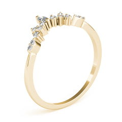 Chevron Marquise Half Eternity Ring in Gold & Platinum