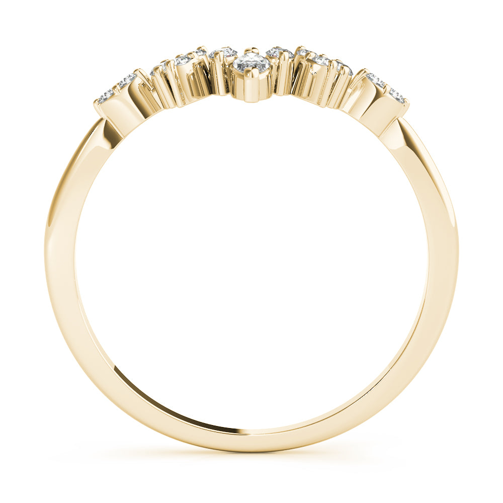 Chevron Marquise Half Eternity Ring in Gold & Platinum