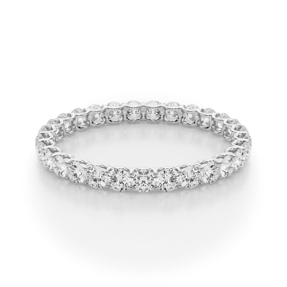 0.50-3.00ct Lab-Grown D/VVS Round Cut Diamond U Prong Full Eternity Wedding Ring