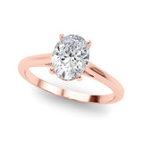 Noble Solitaire Oval Diamond Engagement Ring — 9K/18K Gold & Platinum