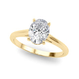 Noble Solitaire Oval Diamond Engagement Ring — 9K/18K Gold & Platinum