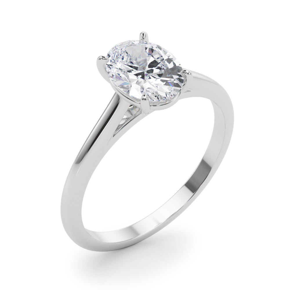 Noble Solitaire Oval Diamond Engagement Ring — 9K/18K Gold & Platinum