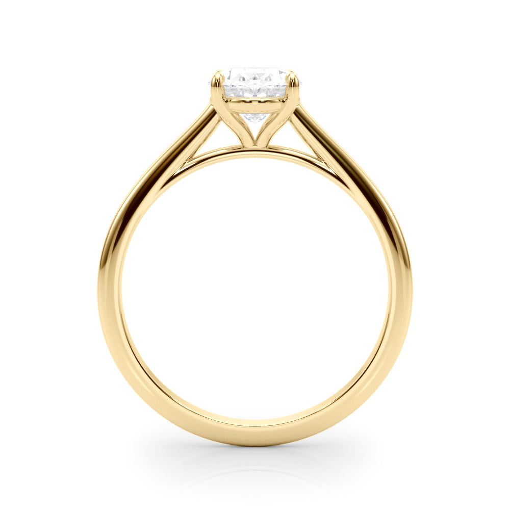 Noble Solitaire Oval Diamond Engagement Ring — 9K/18K Gold & Platinum